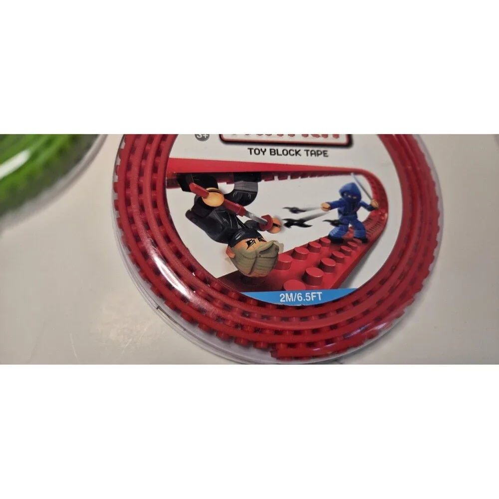 ZURU Mayka - 2 PC, 1 GREEN 1 RED, 6.5 Feet - 4 Stud - Toy Block Tape *BRAND NEW!